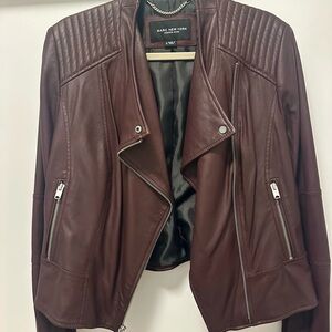 Marc New York Burgundy Leather Jacket